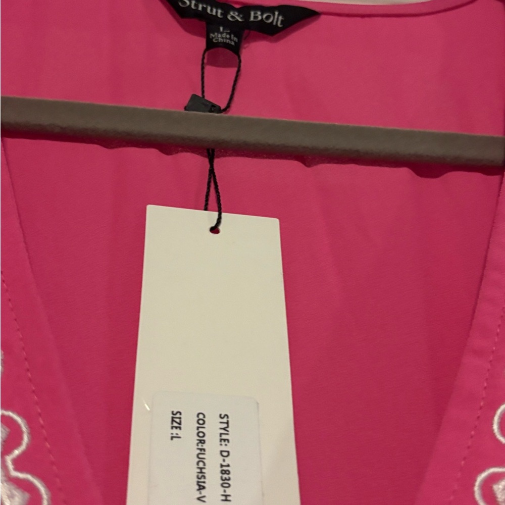 Maggy London Pink Embroidered Maxi Dress - Picture 2 of 9